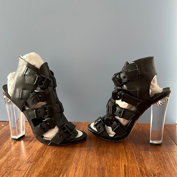 The Blonde Salad by Steve Madden Leather Heels with Lucite Heel size 6 - Picture 1 of 5